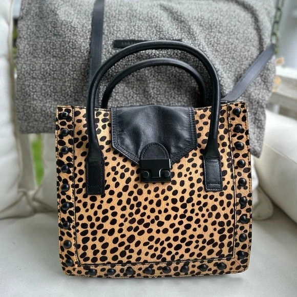 Loeffler Randall Junior Work Tote in Cheetah/Black NWT - Picture 3 of 16